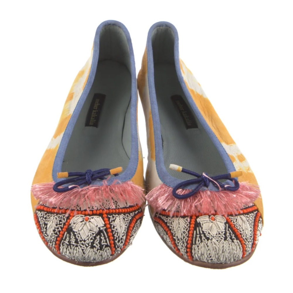 Stylish Women's Flats with Pink and Orange Accents
